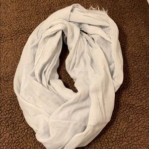 Light blue vegan linen infinity scarf